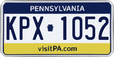 PA license plate KPX1052