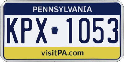 PA license plate KPX1053