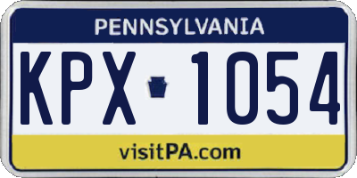 PA license plate KPX1054