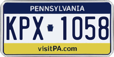 PA license plate KPX1058