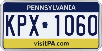 PA license plate KPX1060