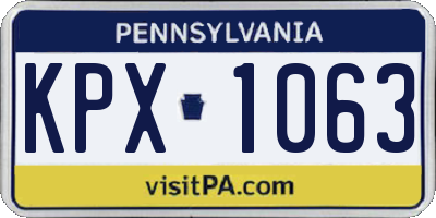 PA license plate KPX1063