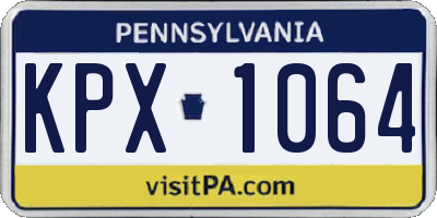PA license plate KPX1064