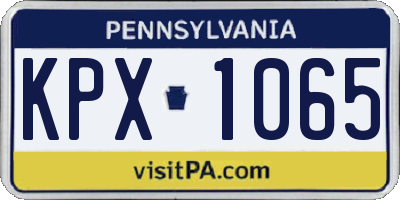 PA license plate KPX1065