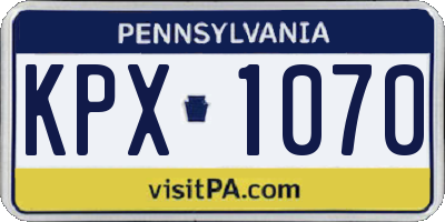 PA license plate KPX1070