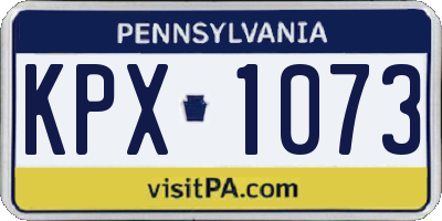 PA license plate KPX1073