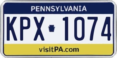 PA license plate KPX1074