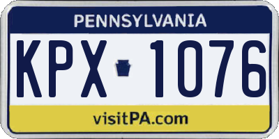 PA license plate KPX1076