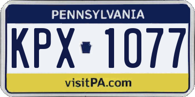 PA license plate KPX1077