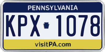 PA license plate KPX1078