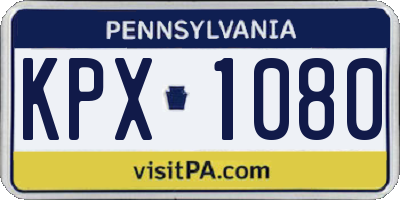 PA license plate KPX1080