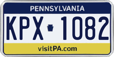 PA license plate KPX1082