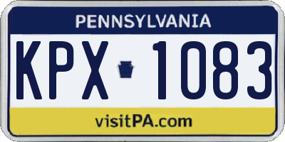 PA license plate KPX1083