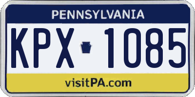 PA license plate KPX1085