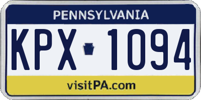 PA license plate KPX1094