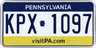 PA license plate KPX1097