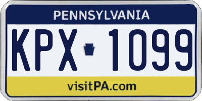 PA license plate KPX1099