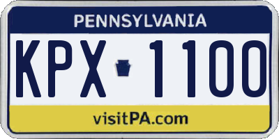 PA license plate KPX1100