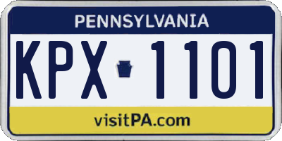 PA license plate KPX1101