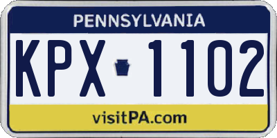 PA license plate KPX1102