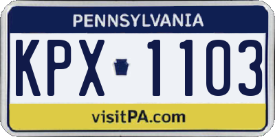 PA license plate KPX1103