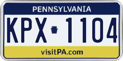 PA license plate KPX1104