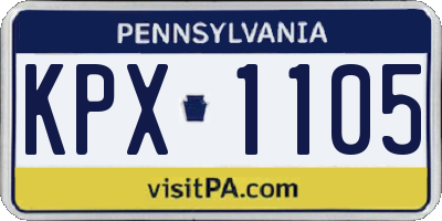 PA license plate KPX1105