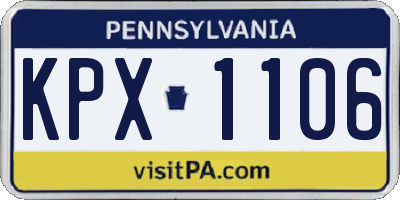 PA license plate KPX1106