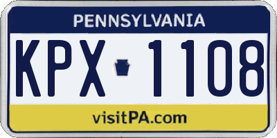 PA license plate KPX1108