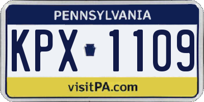 PA license plate KPX1109