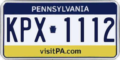PA license plate KPX1112