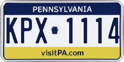 PA license plate KPX1114
