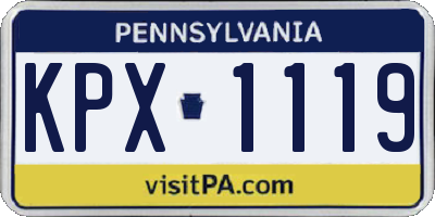 PA license plate KPX1119