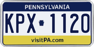 PA license plate KPX1120