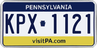 PA license plate KPX1121