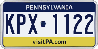 PA license plate KPX1122