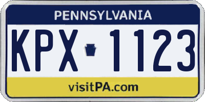 PA license plate KPX1123