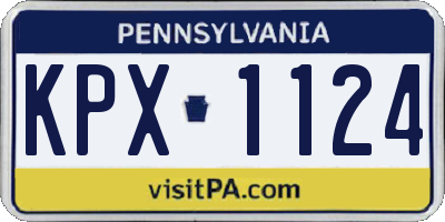 PA license plate KPX1124