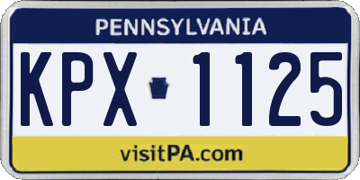 PA license plate KPX1125