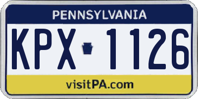 PA license plate KPX1126