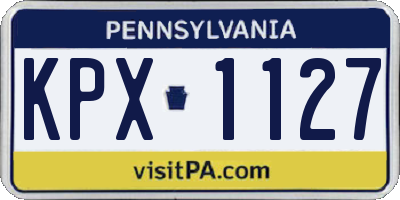 PA license plate KPX1127
