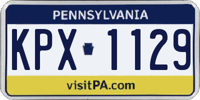 PA license plate KPX1129