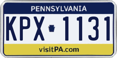 PA license plate KPX1131