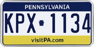 PA license plate KPX1134