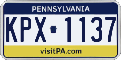 PA license plate KPX1137