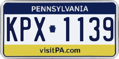PA license plate KPX1139