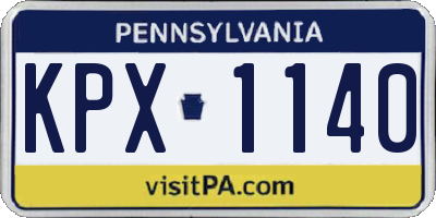PA license plate KPX1140