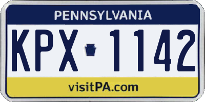 PA license plate KPX1142