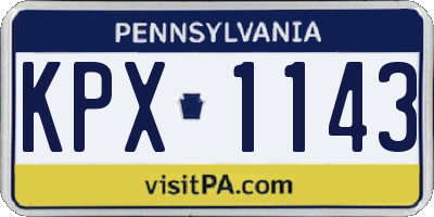 PA license plate KPX1143