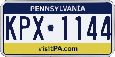 PA license plate KPX1144